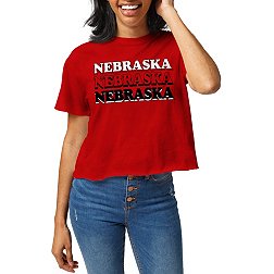 League-Legacy Women's Nebraska Cornhuskers Scarlet Clothesline Cotton Crop T-Shirt