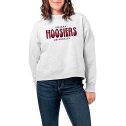 League-Legacy Women's Indiana Hoosiers Ash Boxy Crew Neck Sweatshirt