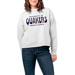 League-Legacy Women's University of Pennsylvania Quakers Ash Boxy Crew Neck Sweatshirt