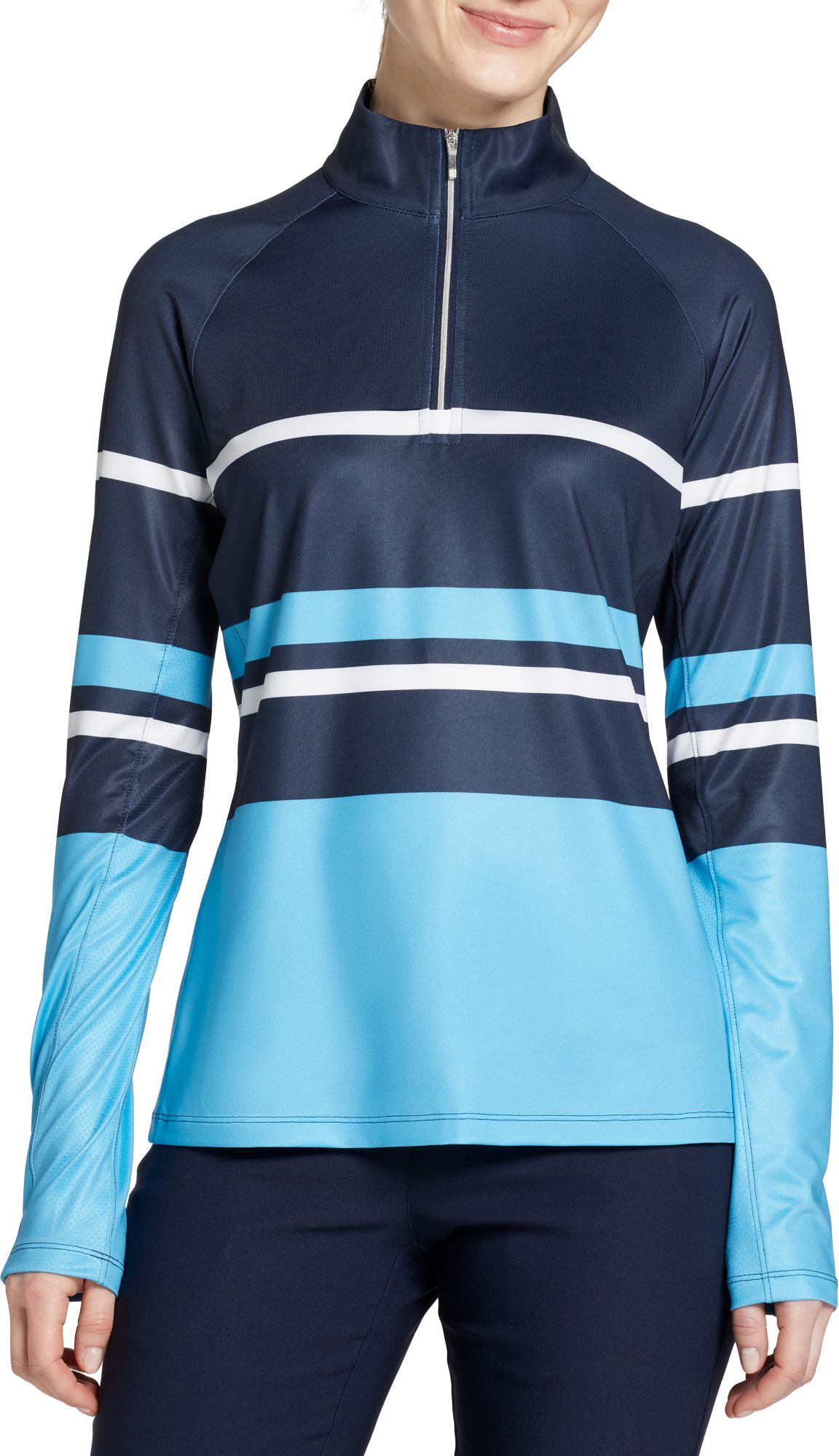 Walter Hagen Women's Printed UV Long Sleeve Golf 1/4 Zip