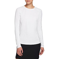 GetUSCart- BALEAF Women's UPF 50+ Sun Protection T-Shirt Long Sleeve  Half-Zip Thumb Hole Outdoor Performance White Size XXL