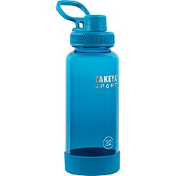 Takeya Motivational Tritan Straw Water Bottle, 64 oz, Stormy Black