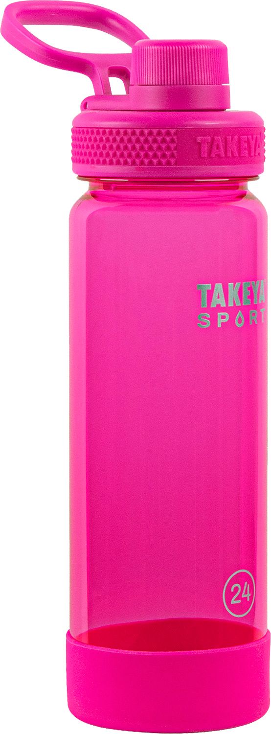 Takeya Tritan Spout Water Bottles, 18 Oz, Breezy Blue/Flutter Pink, Pack Of  2 Bottles