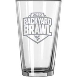 Logo Brands West Virginia Mountaineers 2022 Backyard Brawl Football 16oz. Pint Glass