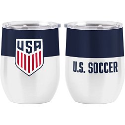Logo Brands USA Soccer 16oz. Color Block Stemless Wine Tumbler
