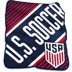 Logo Brands USA Soccer Distressed Raschel Throw Blanket