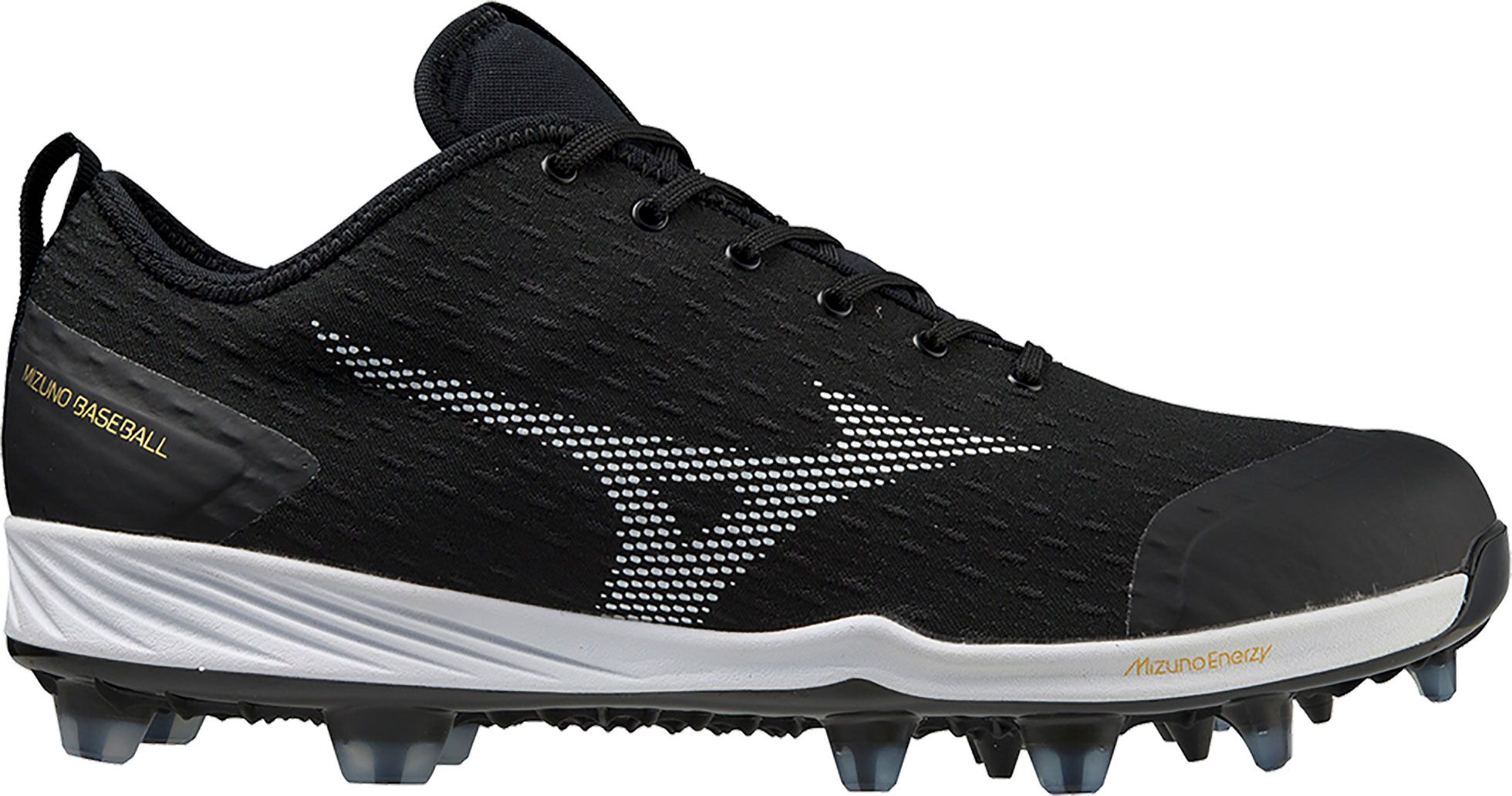 Mizuno Men’s Dominant 4 TPU Baseball Cleats, Size 9, Black/White