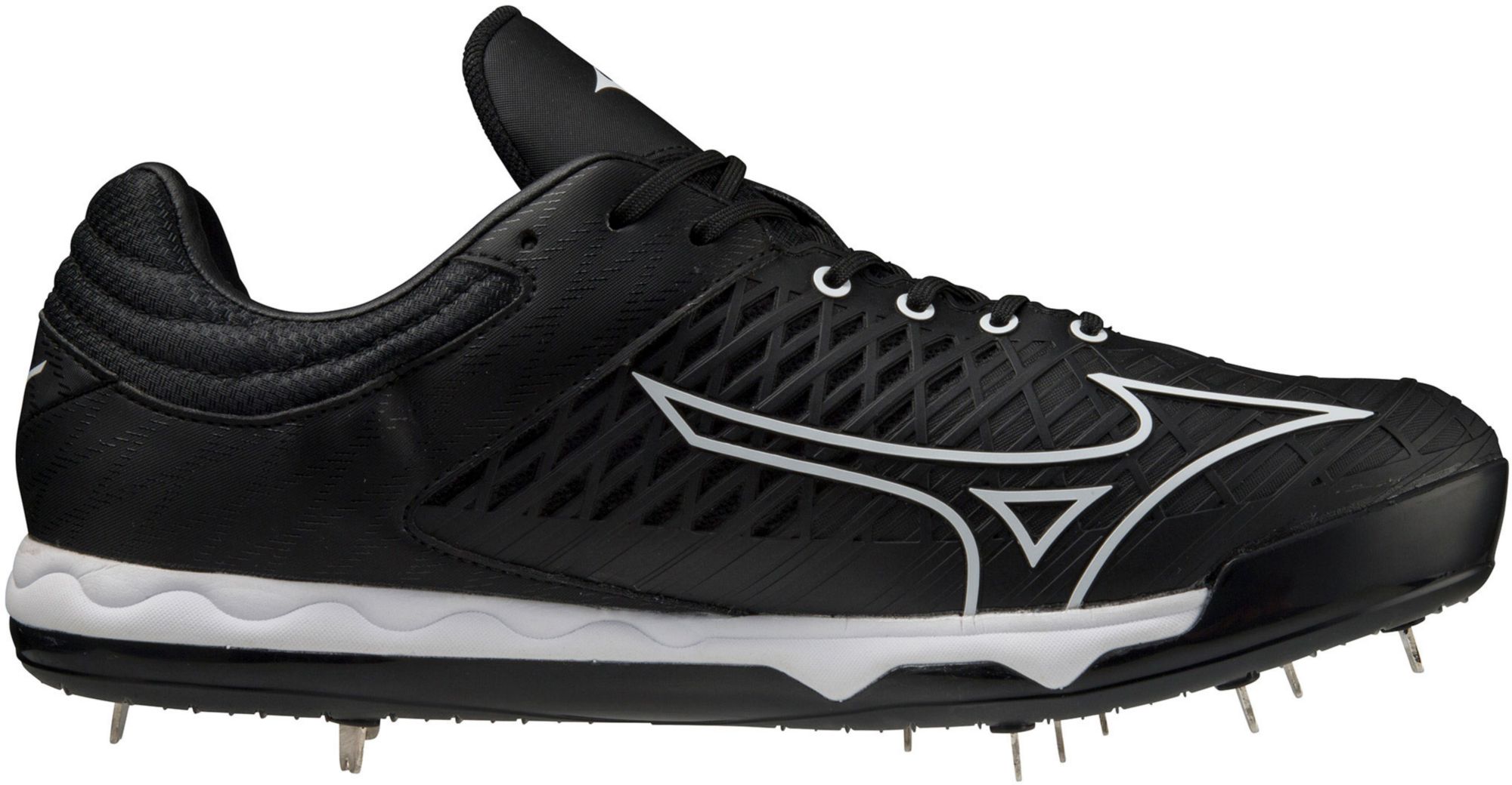 Mizuno Men’s SpeedRevo Ace Metal Baseball Cleats, Size 10.5, Black/White