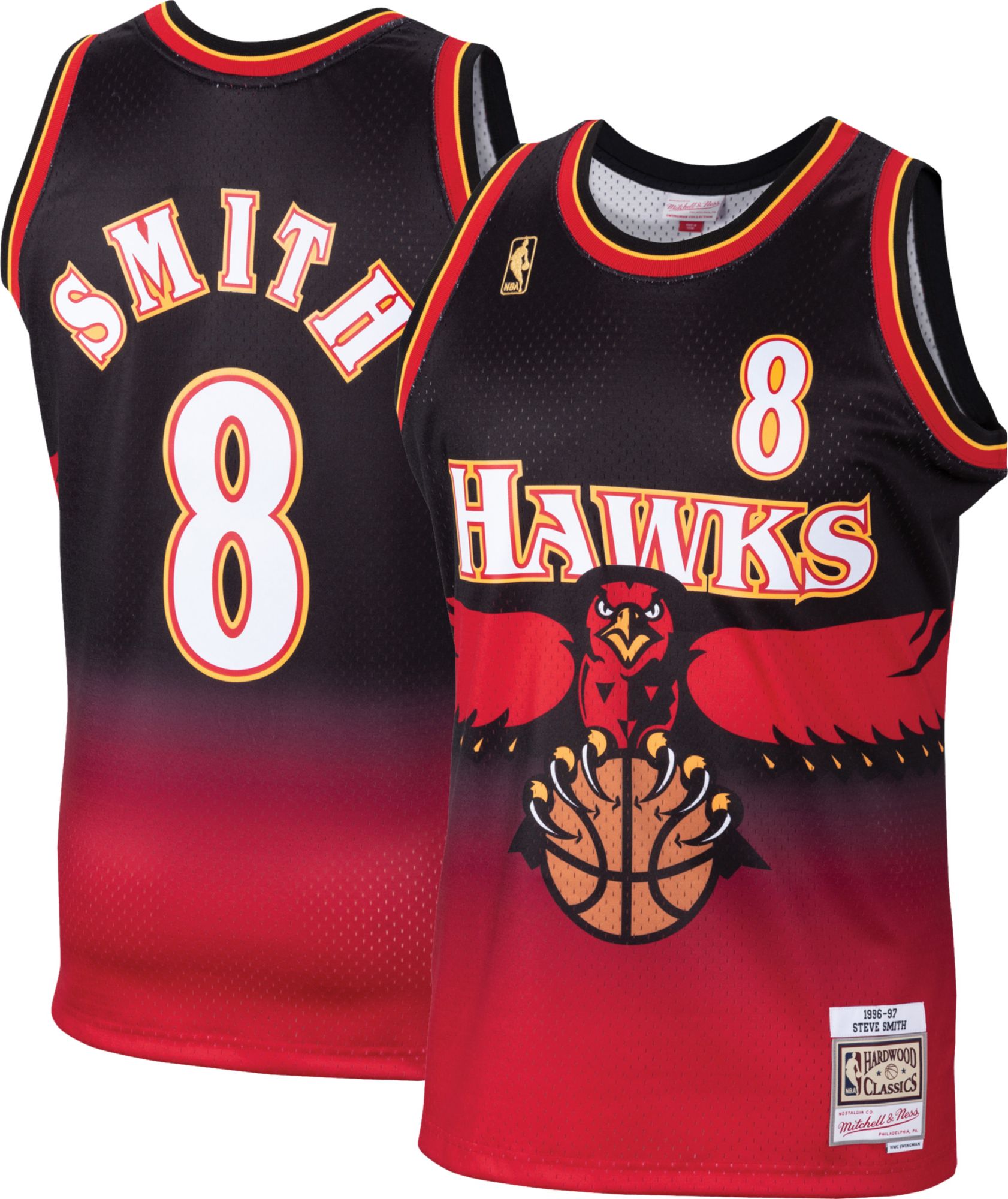 Mitchell &amp; Ness Men's 1996 Atlanta Hawks Steve Smith #8 Red Hardwood Classics Swingman Jersey