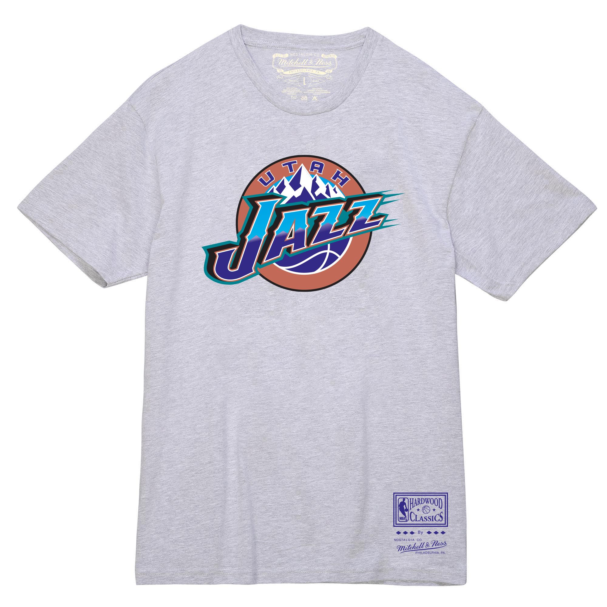Mitchell &amp; Ness Men's Utah Jazz White Logo T-Shirt