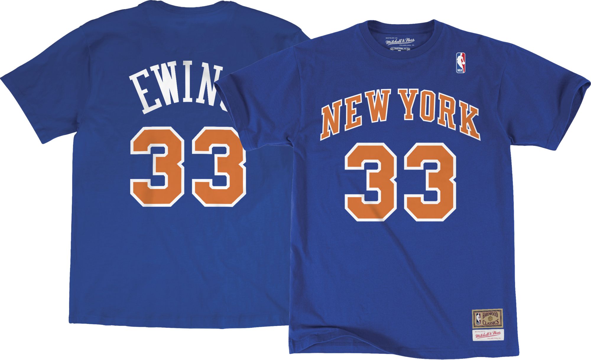 Mitchell &amp; Ness Men's New York Knicks Patrick Ewing #33 Royal Blue T-Shirt