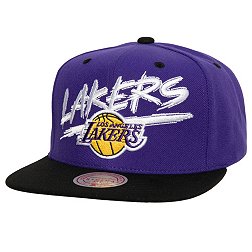 Mitchell and Ness Men's Los Angeles Lakers Purple Hardwood Classic Transcript 9Fifty Hat
