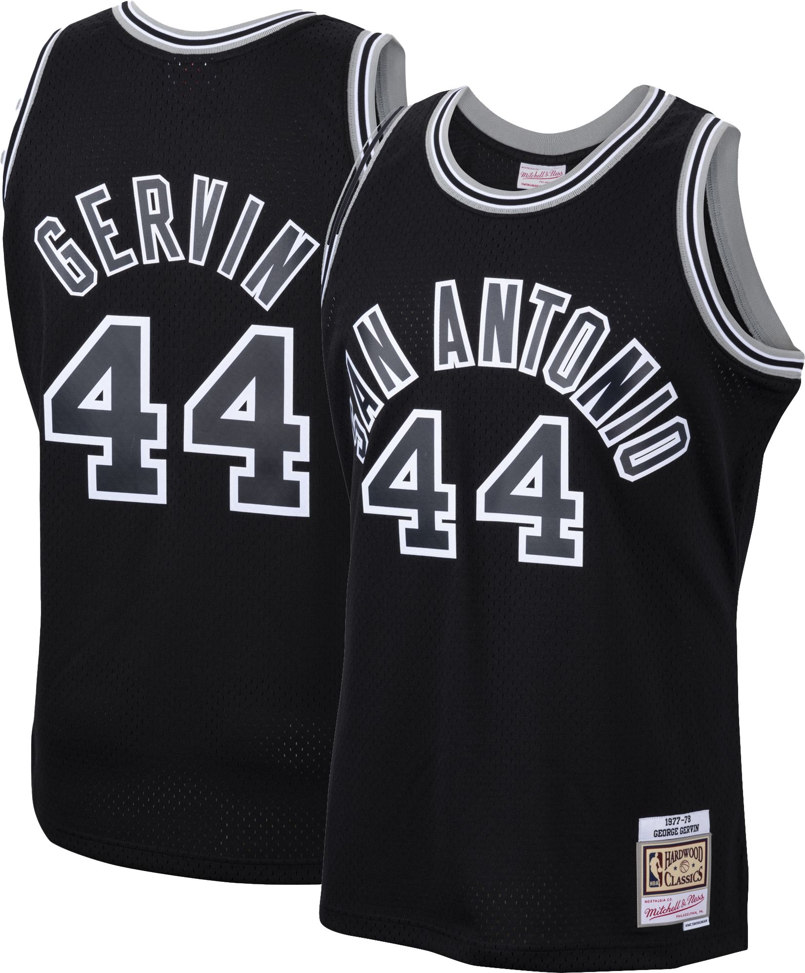 Mitchell &amp; Ness Men's 1977 San Antonio Spurs George Gervin #44 Black Hardwood Classics Swingman Jersey