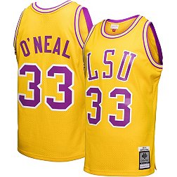 Mitchell & Ness Men's LSU Tigers Shaquille O'Neal #33 Gold 1990-91 Swingman Replica Throwback Jersey
