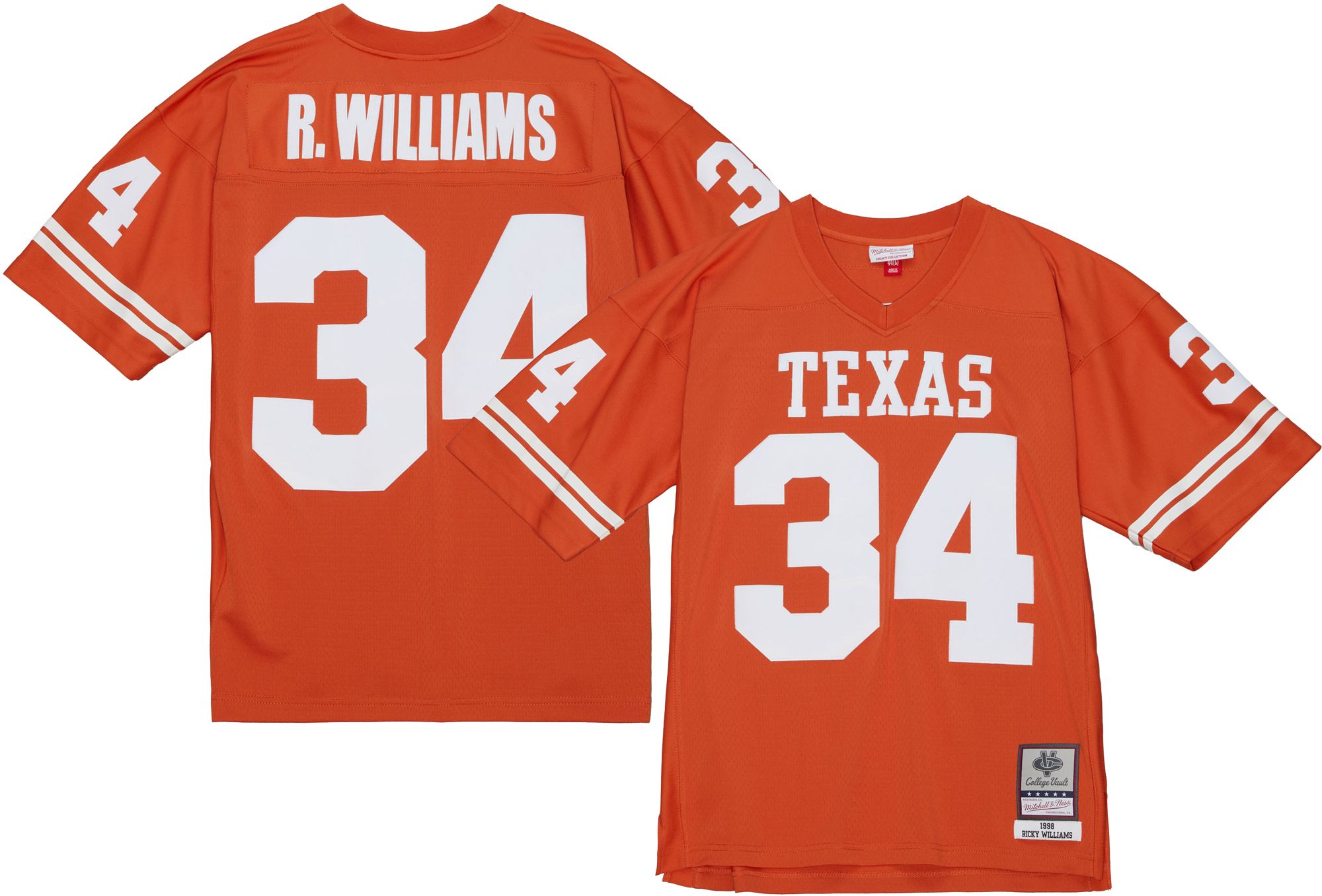 Mitchell & Ness Men's Texas Longhorns Ricky Williams #34 1998 Burnt Orange Replica Jersey