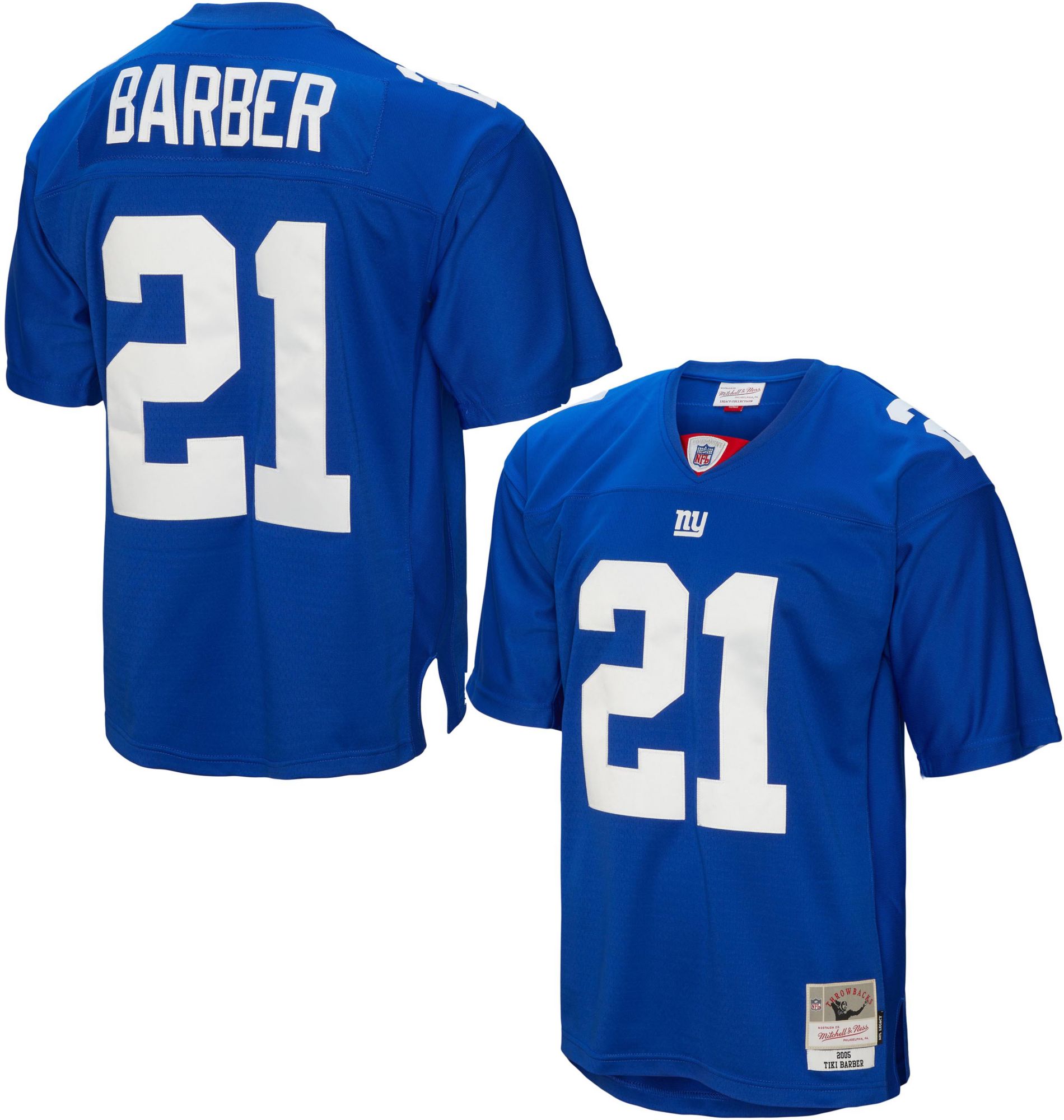 Mitchell & Ness Men's New York Giants Tiki Barber #21 2005 Royal Throwback Jersey