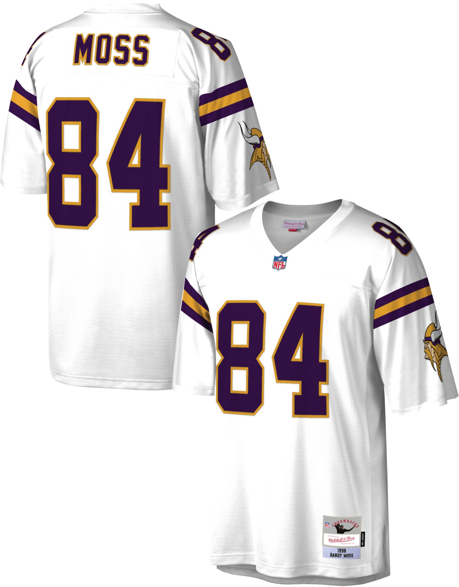 Mitchell &amp; Ness Men's Minnesota Vikings Randy Moss #84 White Throwback Jersey - White