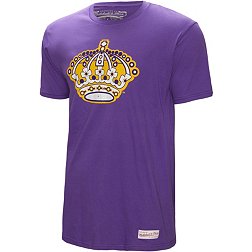 Mitchell & Ness Los Angeles Kings Distressed Logo Purple T-Shirt