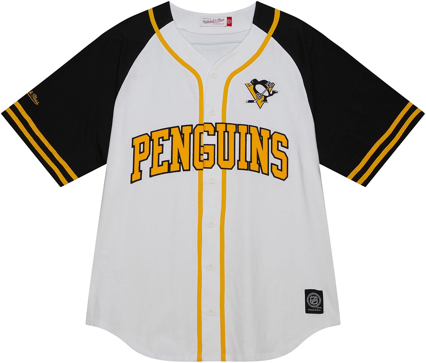 Mitchell &amp; Ness Pittsburgh Penguins White Baseball Jersey