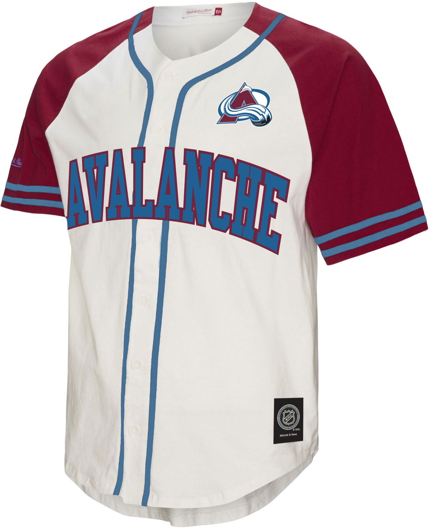 Mitchell &amp; Ness Colorado Avalanche White Baseball Jersey