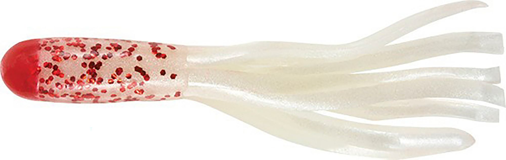 Mister Twister 1½" Tri-Color Mini Tube Fishing Lure, Red/Red Flake/White