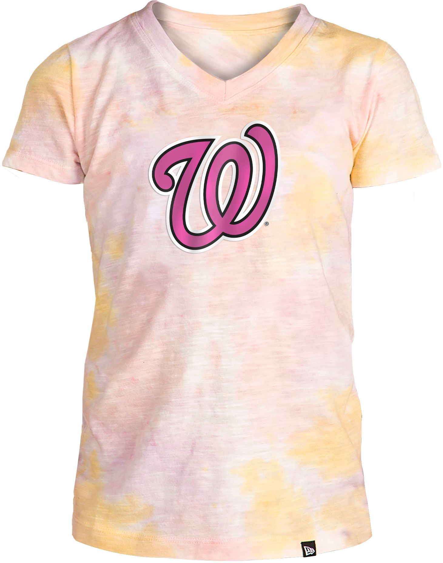 New Era / Apparel Girl's Washington Nationals Tie Dye V-Neck T-Shirt