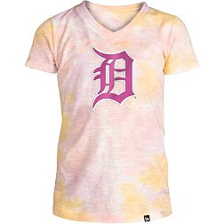 New Era Apparel Girl's Detroit Tigers Tie Dye V-Neck T-Shirt