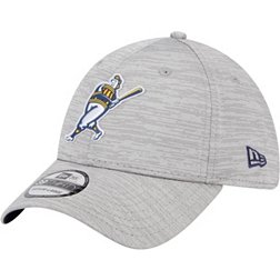 New Era Men's Milwaukee Brewers Clubhouse Gray 39Thirty Stretch Fit Hat