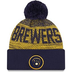 New Era Men's Milwaukee Brewers Navy Authentic Collection Knit Hat