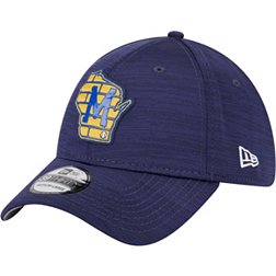New Era Men's Milwaukee Brewers Clubhouse Navy 39Thirty Stretch Fit Hat