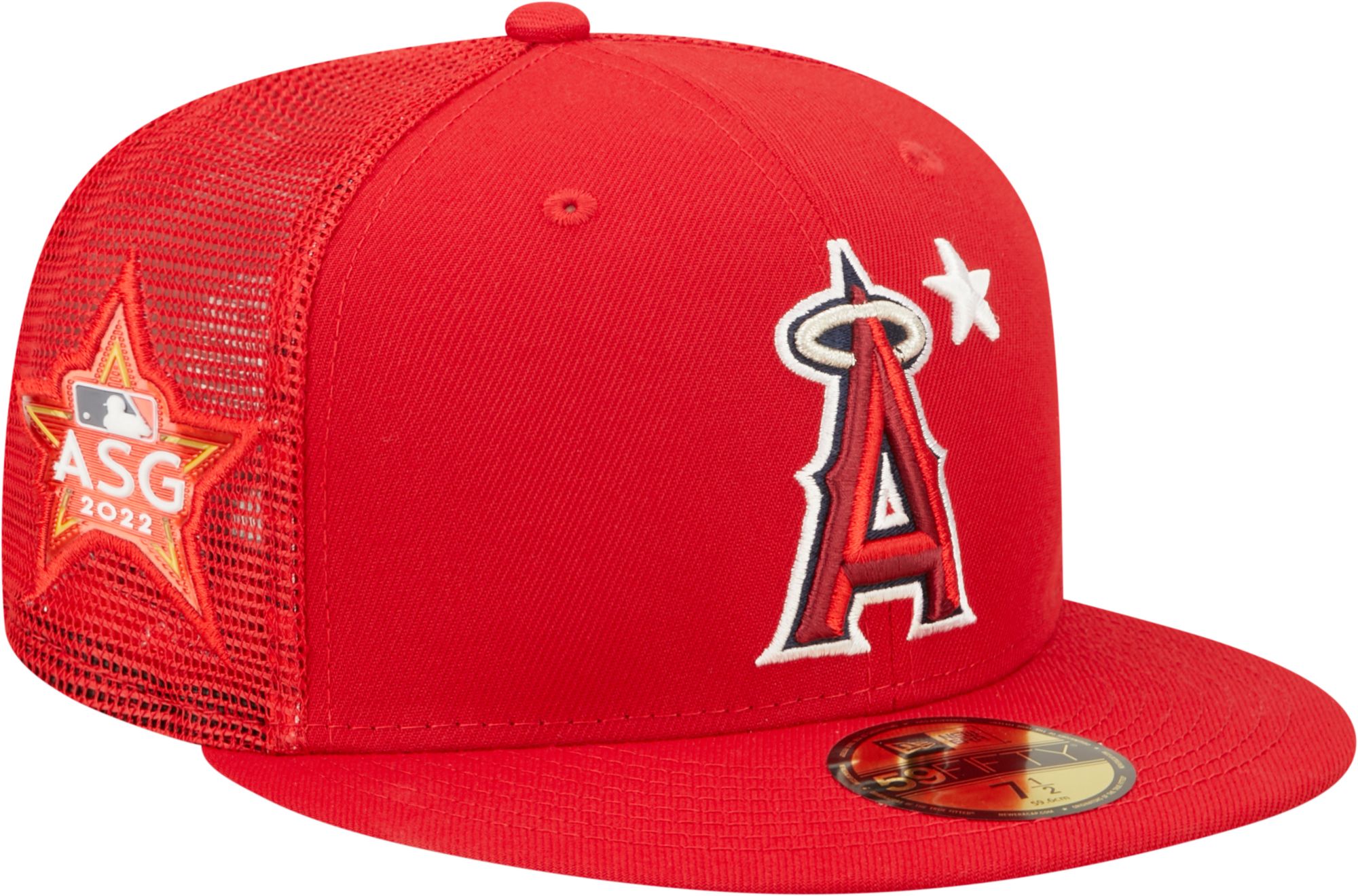 Men's New Era Stone/Red Los Angeles Angels Retro 59FIFTY Fitted Hat