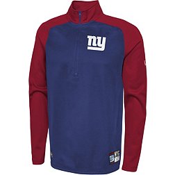 New Era Men's New York Giants Combine O-Line 2-Tone Half-Zip Pullover T-Shirt