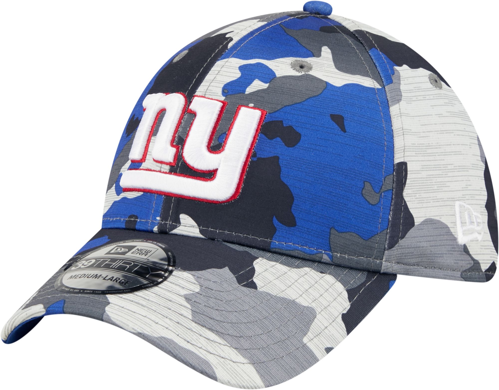 New Era / Men's New York Giants Sideline Training Camp 2022 Camouflage  39Thirty Stretch Fit Hat