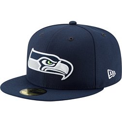 New Era Men's Seattle Seahawks Logo Navy 59Fifty Fitted Hat