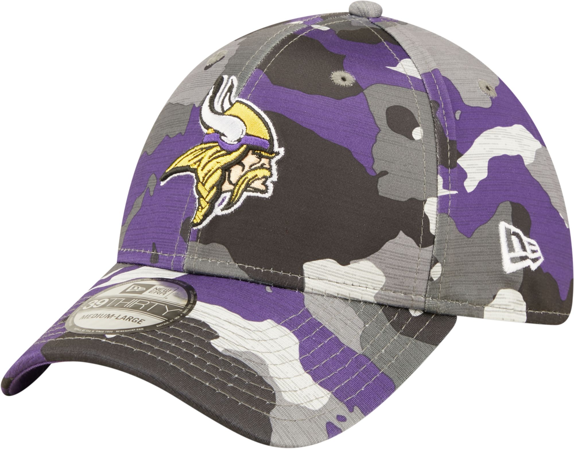New Era / Men's Minnesota Vikings Sideline Training Camp 2022 Camouflage  39Thirty Stretch Fit Hat