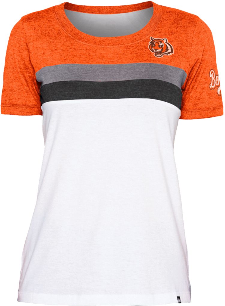 Women's Cincinnati Bengals Colorblock White T-Shirt