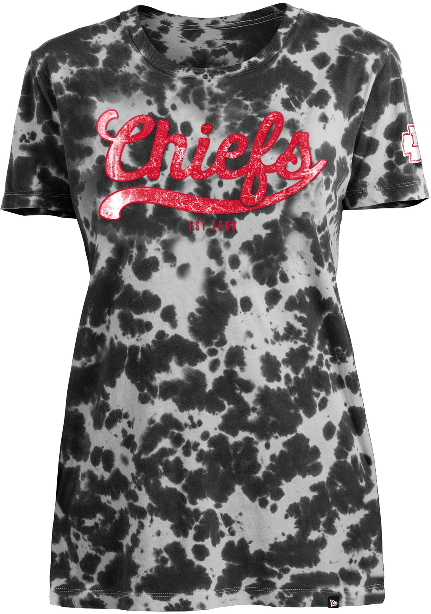 New Era Apparel Women's Kansas City Chiefs Tie Dye Black T-Shirt