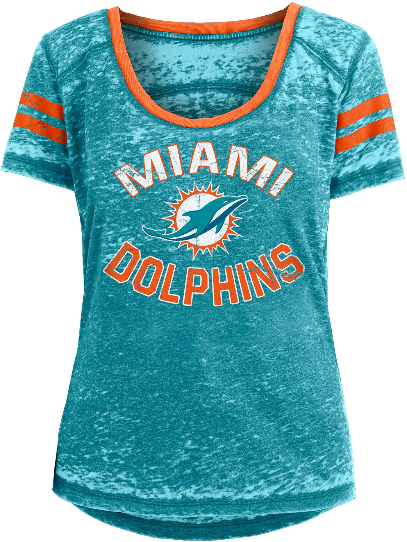 Dick's Sporting Goods Nike Women's Miami Dolphins Slant White V-Neck T-Shirt