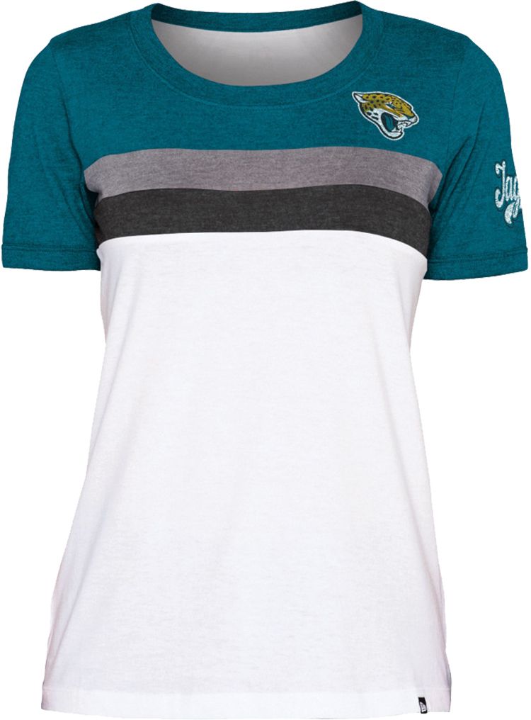 Jacksonville Jaguars Women's Lace-Up V-Neck T-Shirt - White/Black