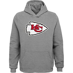 NFL Team Apparel Youth Kansas City Chiefs Primary Logo Grey Pullover Hoodie