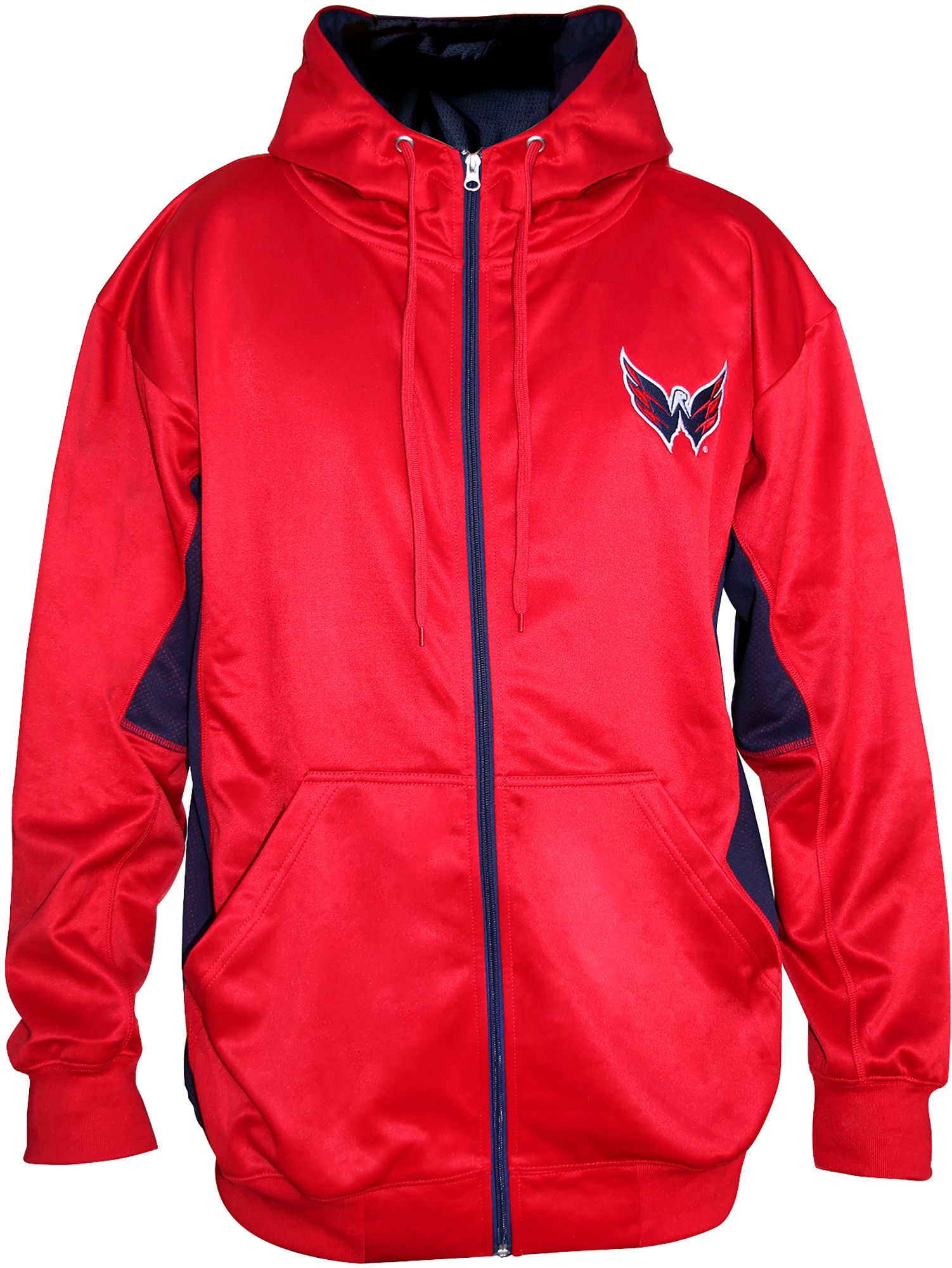 NHL Big &amp; Tall Washington Capitals Side Panel Red Full-Zip Hoodie