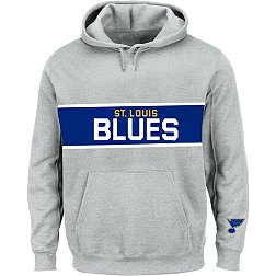 St. Louis Blues Sweatshirt Adult Medium 38-40 Hoodie Tie Up Blue Long  Sleeve Men