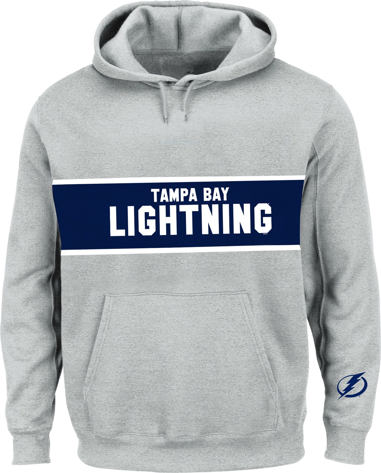 NHL Big &amp; Tall Tampa Bay Lightning Wordmark Frame Grey Pullover Hoodie