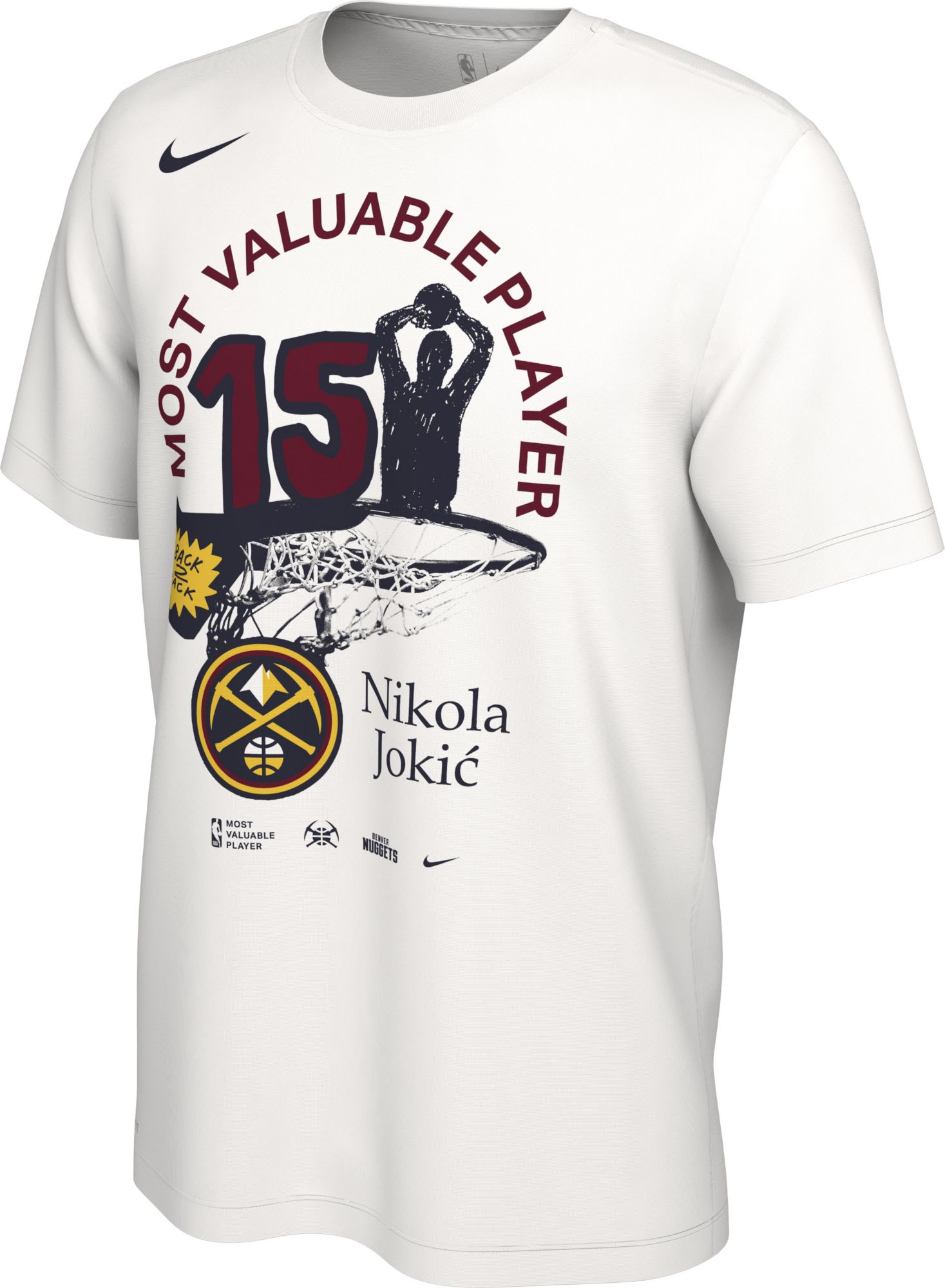 Nike Youth Denver Nuggets Nikola Jokic #15 White Swingman Jersey, Boys', Large