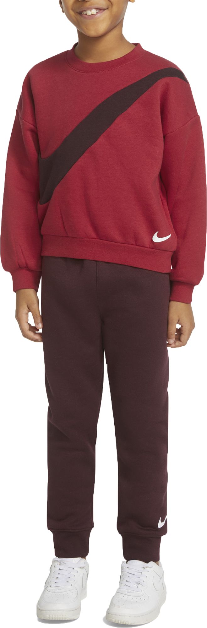 Nike Little Boys' Swoosh Essentials Fleece Crewneck and Joggers Set
