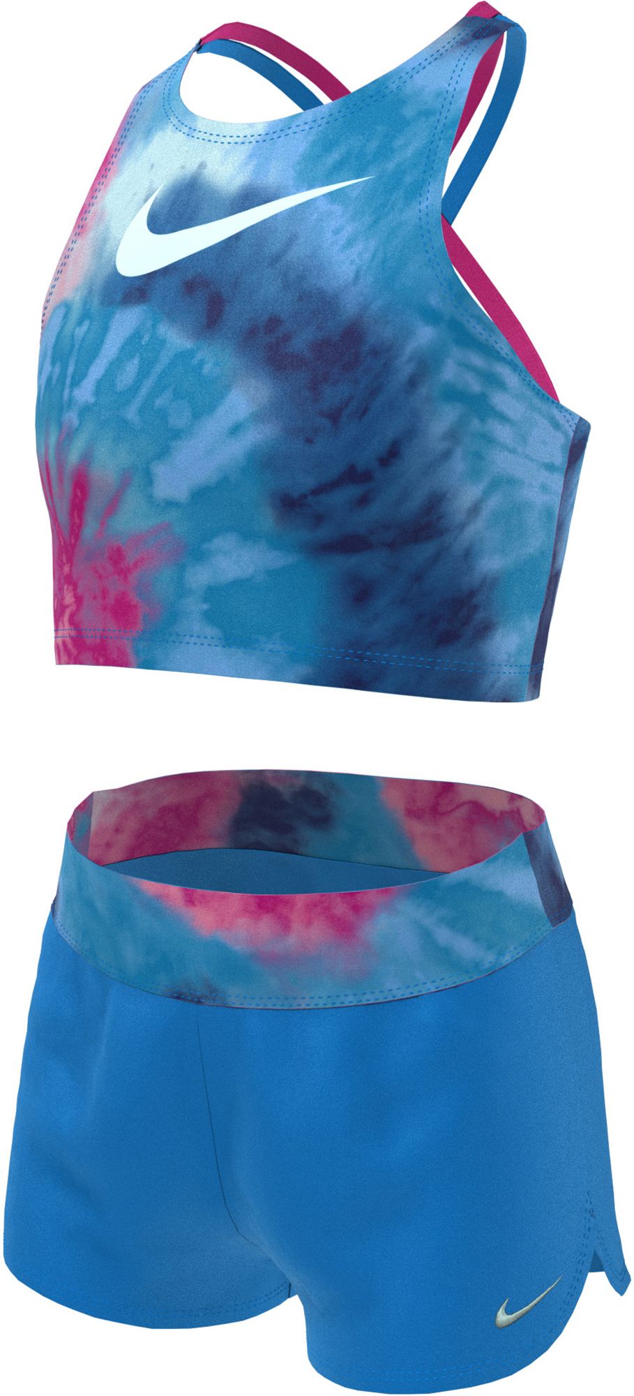 Nike Girls' Spiderback Midkini and Shorts Swimsuit