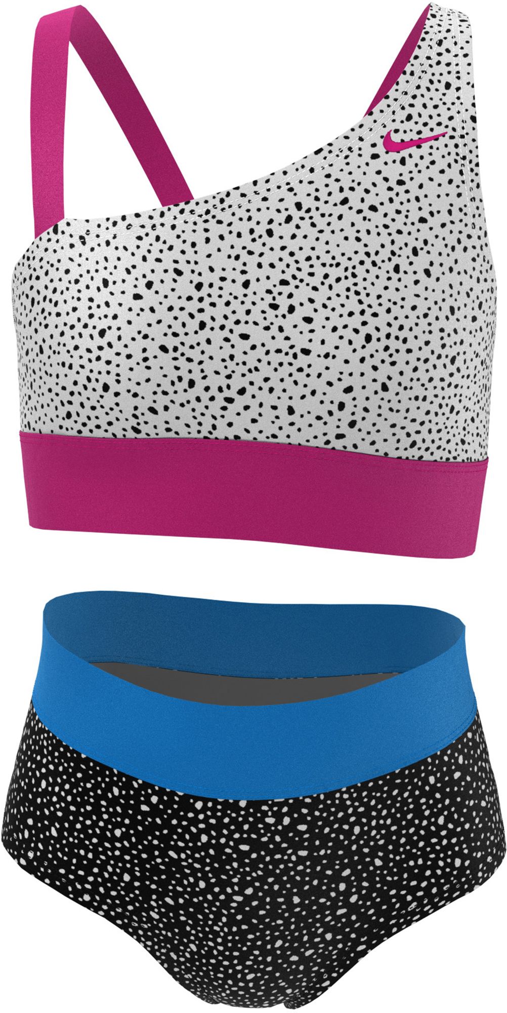 Nike Girls' Asymmetrical Top and High Waist Swimsuit