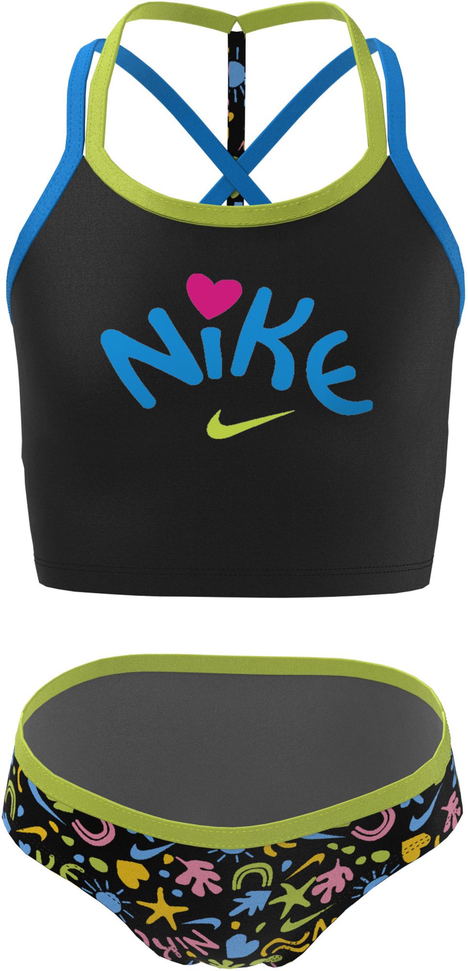 Nike Girls' T-Crossback Midkini Swimsuit