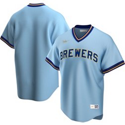 Nike Men's Milwaukee Brewers Cooperstown Blue Cool Base Jersey