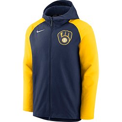 Nike Men's Milwaukee Brewers Navy Authentic Collection Full-Zip Jacket